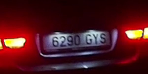 Matrícula legible en la grabación de NexLens Umbra